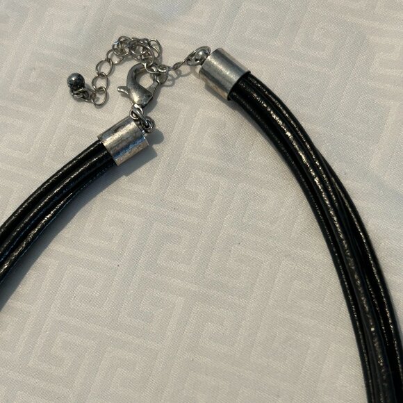 Silver Multi leather Necklace, with Silver - Picture 8 of 8